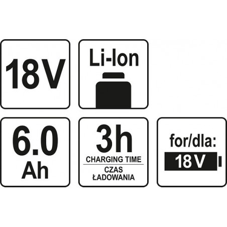 YT-82845 Acumulator Litiu-ion 18 V 6.0Ah Yato