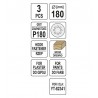 Set 3 Foi abrazive P180, 180mm Yato