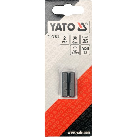 Biti de 25 mm 1/4" cu cap hexagonal H6 Yato
