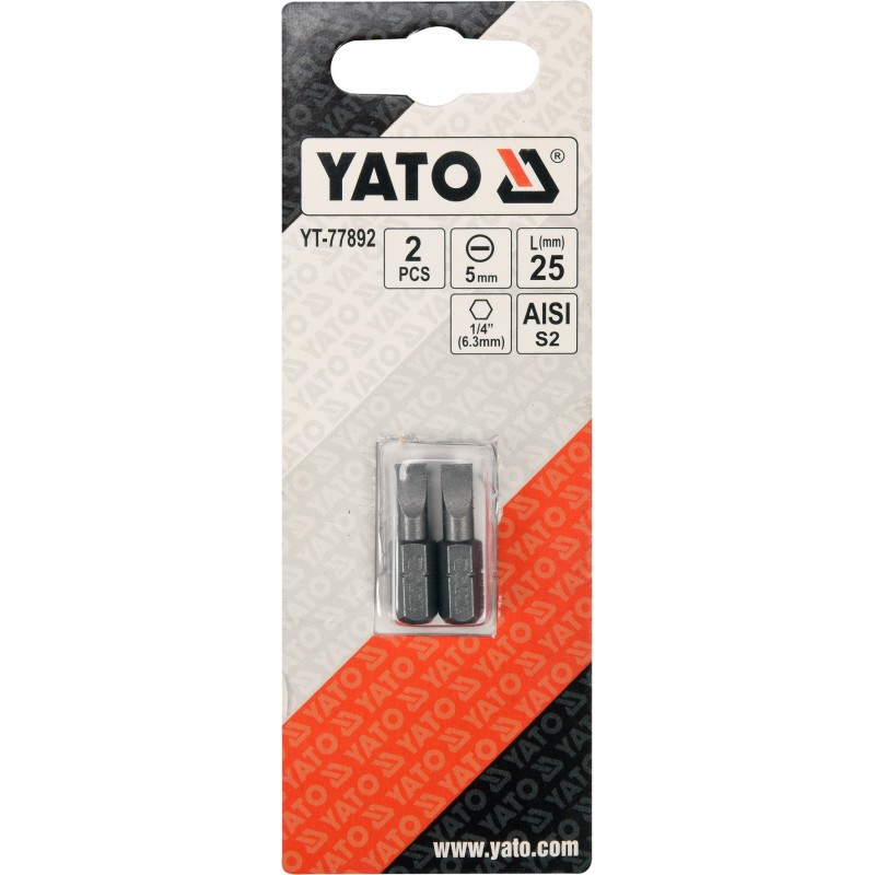 Biti de 25 mm 1/4" cu cap drept tip surubelnita SL5 Yato