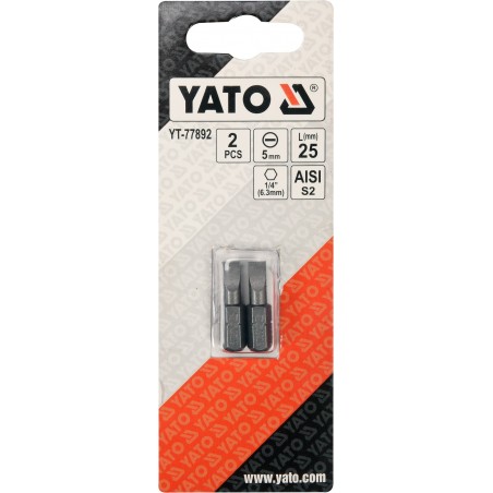 Biti de 25 mm 1/4" cu cap drept tip surubelnita SL5 Yato