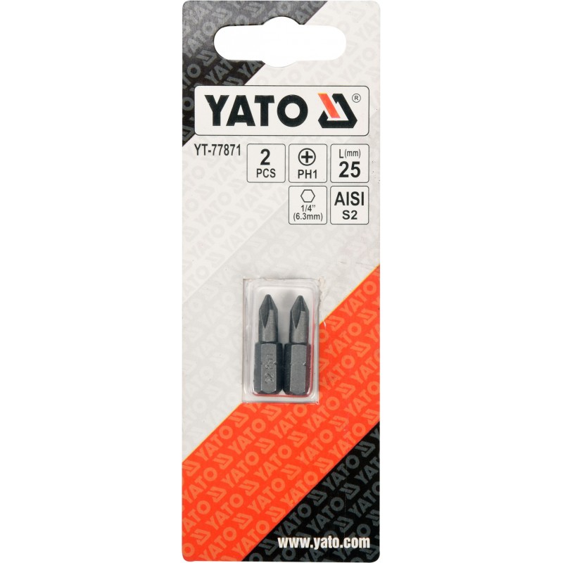 Biti de 25 mm 1/4" cu cap Phillips PH1 Yato