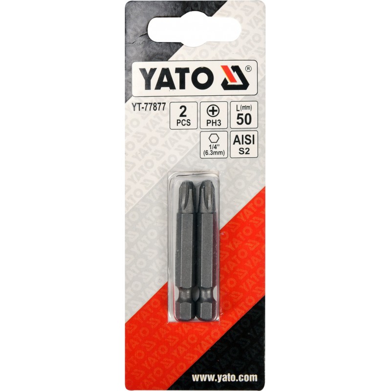 Biti de 50 mm 1/4" cu cap Phillips PH3 Yato
