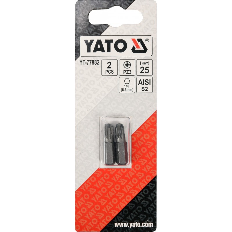 Biti de 25 mm 1/4" cu cap Pozidriv PZ3 Yato