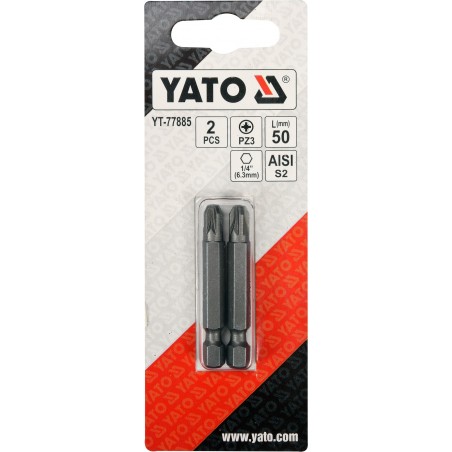 Biti de 50 mm 1/4" cu cap Pozidriv PZ3 Yato