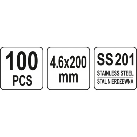 Coliere metalice reglabile din otel 4.6 x 200 mm Yato
