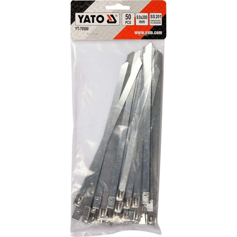 Coliere metalice reglabile din otel 8.0 x 200 mm Yato