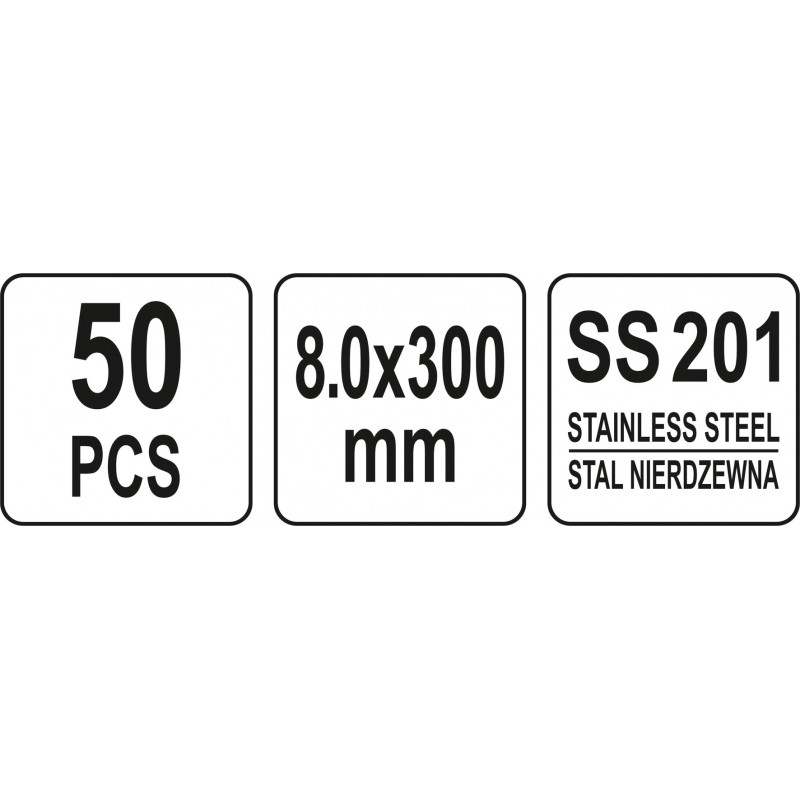 Coliere metalice reglabile din otel 8.0 x 300 mm Yato