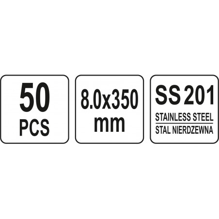 Coliere metalice reglabile din otel 8.0 x 350 mm Yato