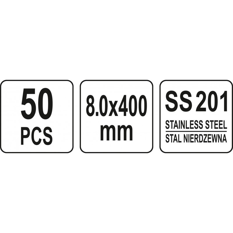 Coliere metalice reglabile din otel 8.0 x 400 mm Yato
