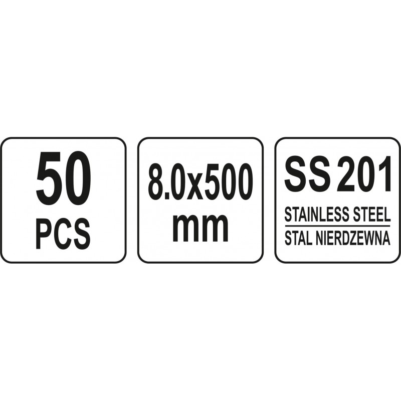 Coliere metalice reglabile din otel 8.0 x 500 mm Yato