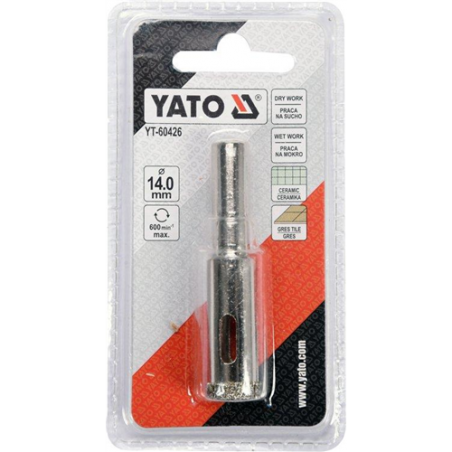Carota diamantata 14 mm pentru placi ceramice Yato