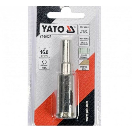 Carota diamantata 16 mm  pentru placi ceramice Yato