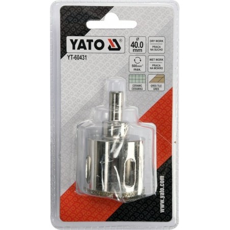 Carota diamantata 40 mm pentru placi ceramice Yato