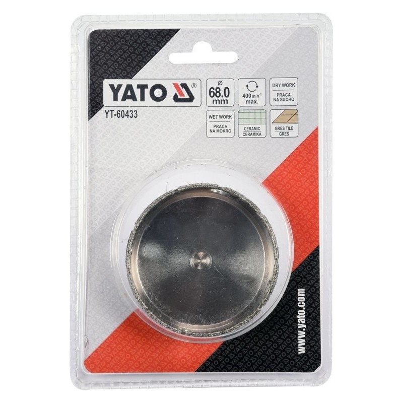 Carota diamantata 68 mm pentru placi ceramice Yato
