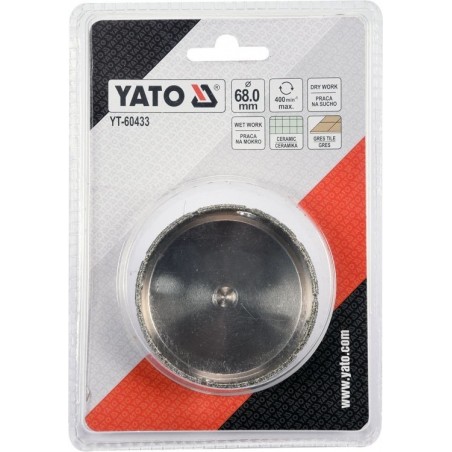 Carota diamantata 68 mm pentru placi ceramice Yato