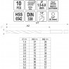 Set 10 burghie pentru metal 1.5 - 6.0 mm Yato