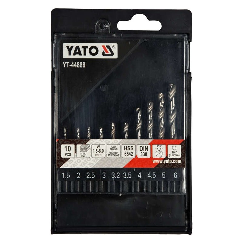 Set 10 burghie pentru metal 1.5 - 6.0 mm Yato