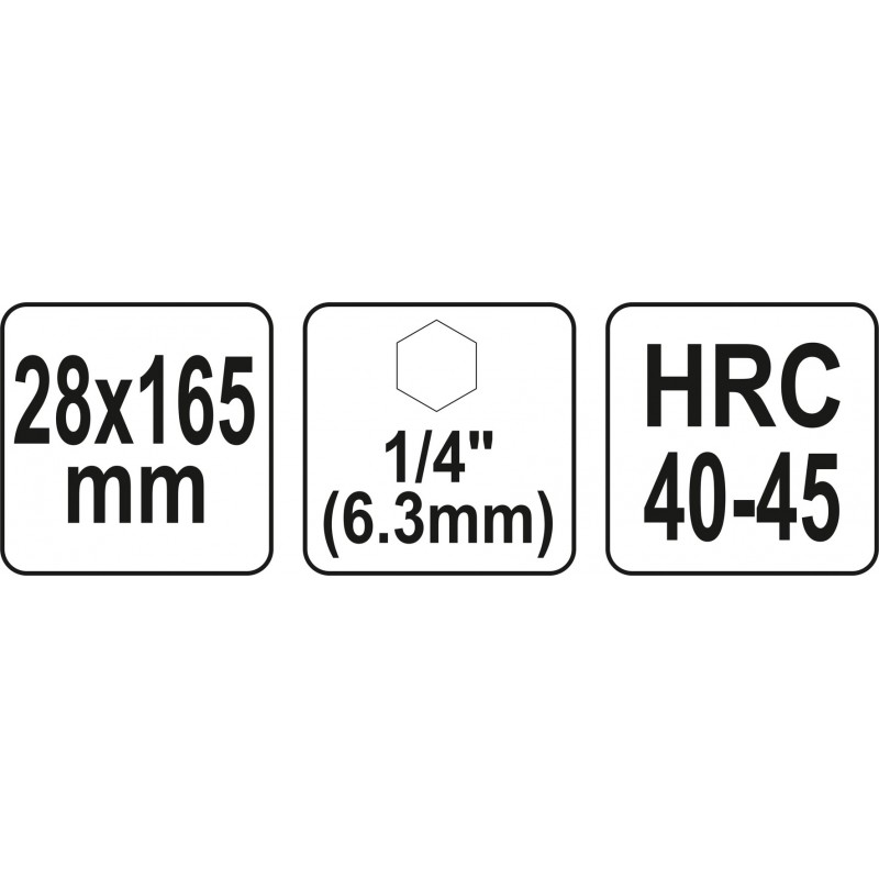 Burghiu spiralat 28x165 mm cu prindere 1/4" hex Yato