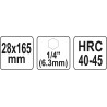 Burghiu spiralat 28x165 mm cu prindere 1/4" hex Yato