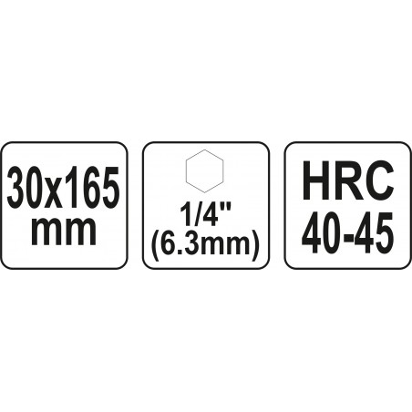 Burghiu spiralat 30x165 mm cu prindere 1/4" hex Yato