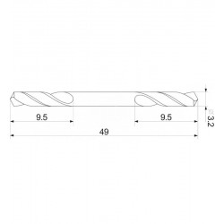 Burghiu dublu metal 3.2 mm prindere cilindrica Yato