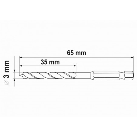 YT-33860 YATO Burghiu spiralat 3.0 x 65 mm pentru lemn