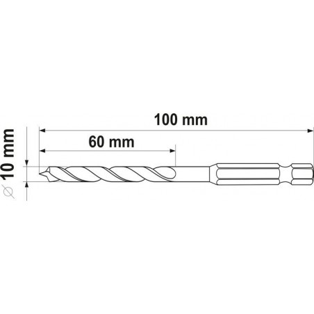 YT-33866 YATO Burghiu spiralat 10 x 100 mm pentru lemn