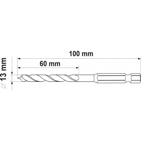 YT-33868 YATO Burghiu spiralat 13 x 100 mm pentru lemn