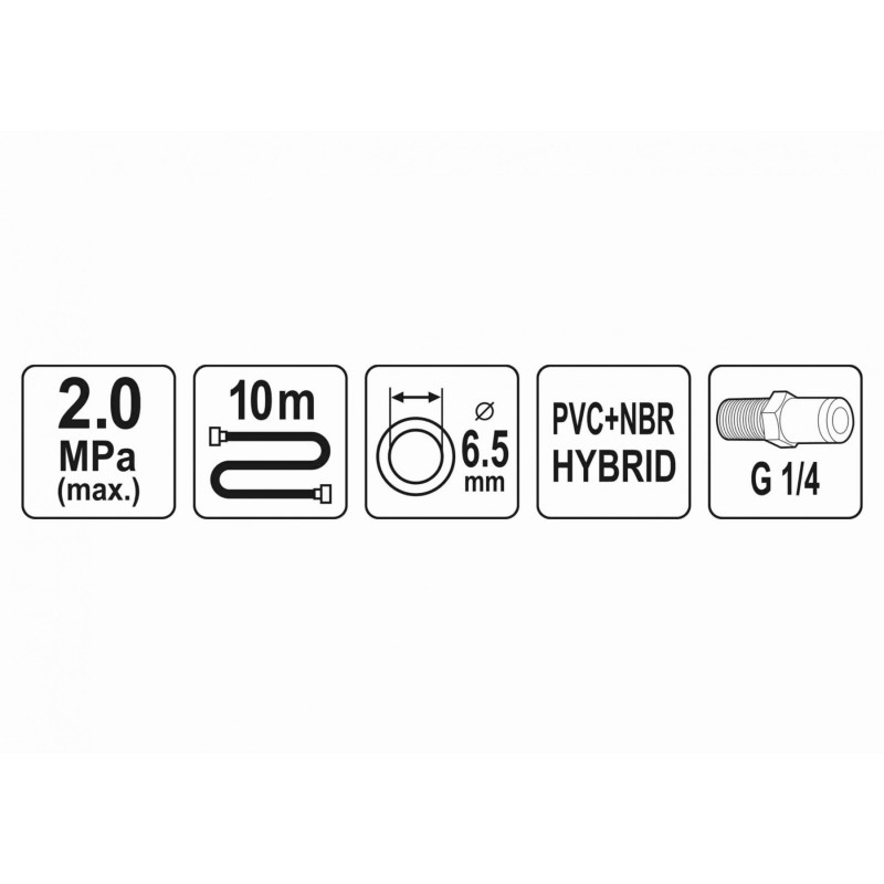 Furtun pneumatic 6.5 mm x 10 m prindere 1/4" Yato