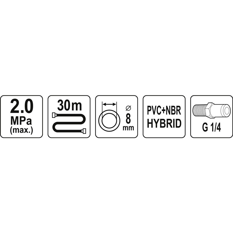 Furtun pneumatic 8 mm x 30 m prindere 1/4" Yato YT-24235