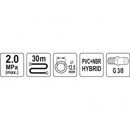Furtun pneumatic 12.5 mm x 30 m prindere 3/8 Yato YT-24238