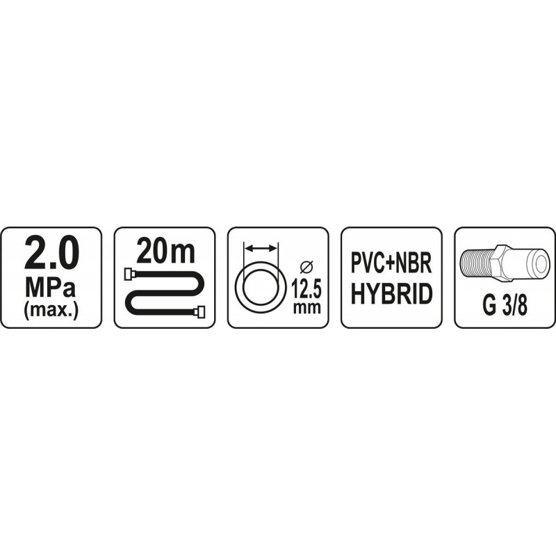 Furtun pneumatic 12.5 mm x 20 m prindere 3/8 Yato YT-24237