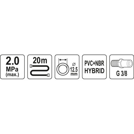 Furtun pneumatic 12.5 mm x 20 m prindere 3/8 Yato YT-24237