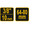 57660 VOREL Cheie reglabila pentru filtre de ulei 3/8", 64-80 mm.
