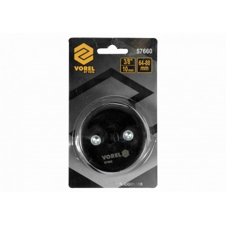 57660 VOREL Cheie reglabila pentru filtre de ulei 3/8", 64-80 mm.