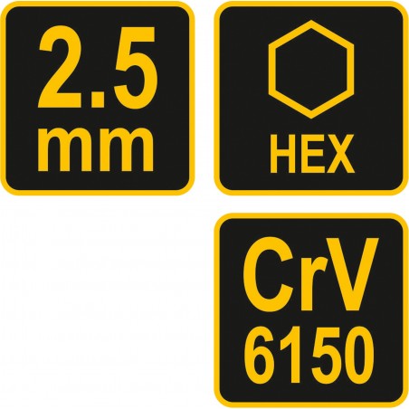 56641 VOREL Cheie hexagonala 2.5 mm Allen cu maner T