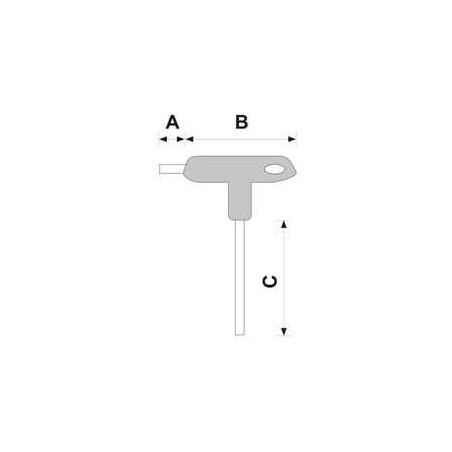 56641 VOREL Cheie hexagonala 2.5 mm Allen cu maner T