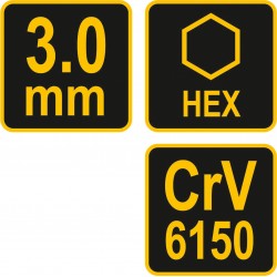 56642 VOREL Cheie hexagonala 3 mm Allen cu maner T