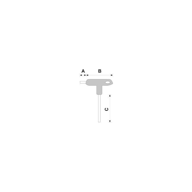 56642 VOREL Cheie hexagonala 3 mm Allen cu maner T