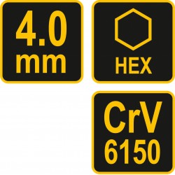 56643 VOREL Cheie hexagonala 4.0 mm Allen cu maner T