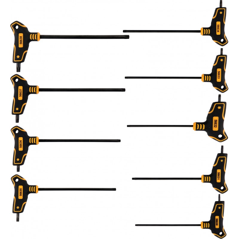 56639 VOREL Set 9 chei torx T10-T50 cu maner T