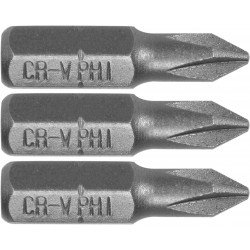 65452 STHOR Set 3 biti philips PH1, prindere hexagonala 1/4", 25 mm