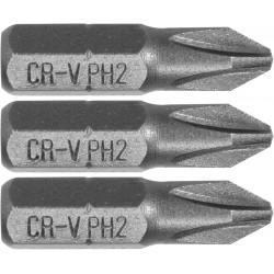 65453 Set 3 biti philips PH2, prindere hexagonala 1/4", lungime 25 mm