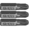 65472 STHOR Set 3 biti pozidrive PZ3, hexagonala 1/4", lungime 25 mm