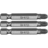 65477 STHOR Set 3 biti pozidrive PZ3, hexagonala 1/4", lungime 50 mm