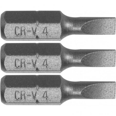 65480 STHOR Set 3 biti profil lat SL4, hexagonala 1/4", lungime 25 mm