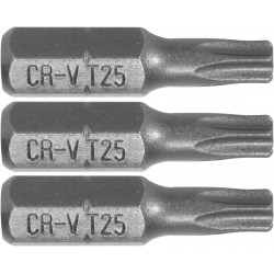 65495 STHOR Set 3 biti profil Torx T25, hexagonala 1/4", lungime 25 mm