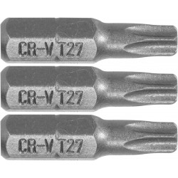 65496 STHOR Set 3 biti profil Torx T27, hexagonala 1/4", lungime 25 m