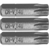 65498 STHOR Set 3 biti profil Torx T40, hexagonala 1/4", lungime 25 mm